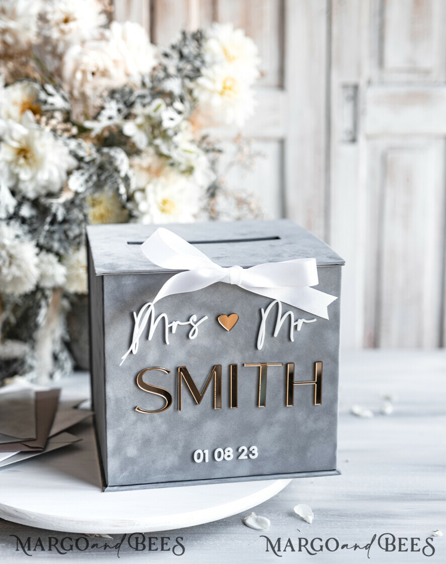 CARD BOXES velvet card boxes  Gift Card Box & Sign Set, Velvet grey wedding wishing well money gift card box, Personalized Wedding Card Box, Grey Luxury Card Box, Wedding Card Box with Lid, Grey Wedding Money Box, Wedding Card Box