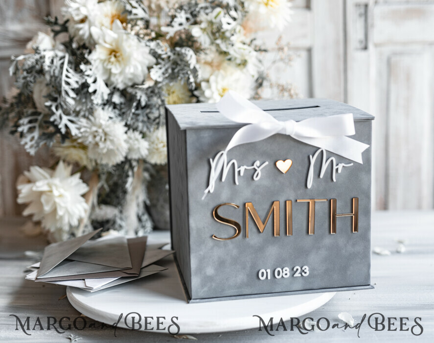  CARD BOXES velvet card boxes  Gift Card Box & Sign Set, Velvet grey wedding wishing well money gift card box, Personalized Wedding Card Box, Grey Luxury Card Box, Wedding Card Box with Lid, Grey Wedding Money Box, Wedding Card Box