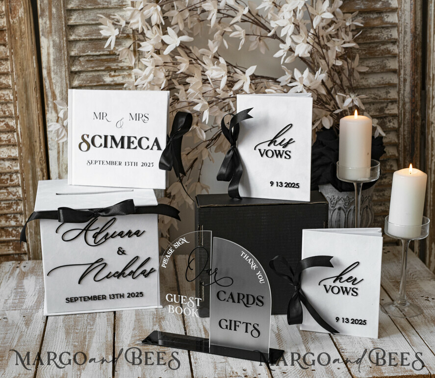  CARD BOXES velvet card boxes Velvet Set Card Box Guestbook & Sign, Wedding Card Box Instant Instax Guestbook, Black & White Wedding Money Box Sing Guestbook Set, BWs