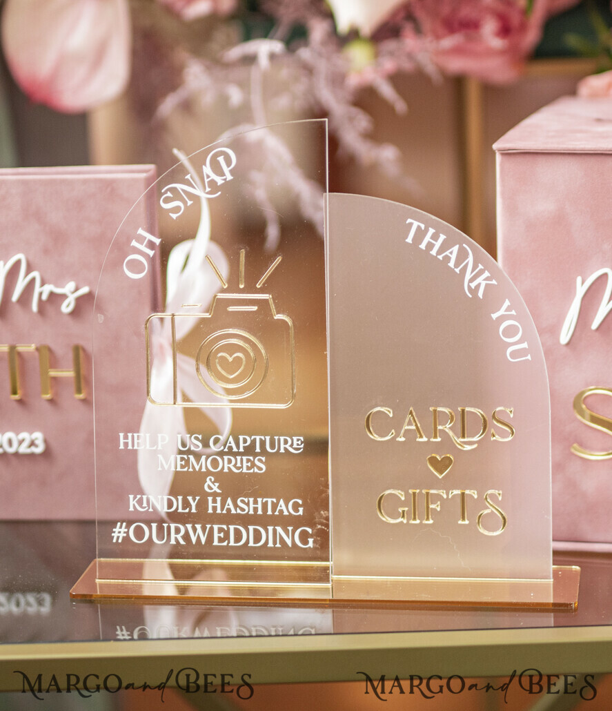 blush pink gold Velvet Set Card Box with lock & Polaroid Guestbook & Cards gifts Sign and instax instruction sign combo and pens set, Wedding Card Box with Lid Instant Instax Guestbook Wedding Money Box Sing Guestbook Set