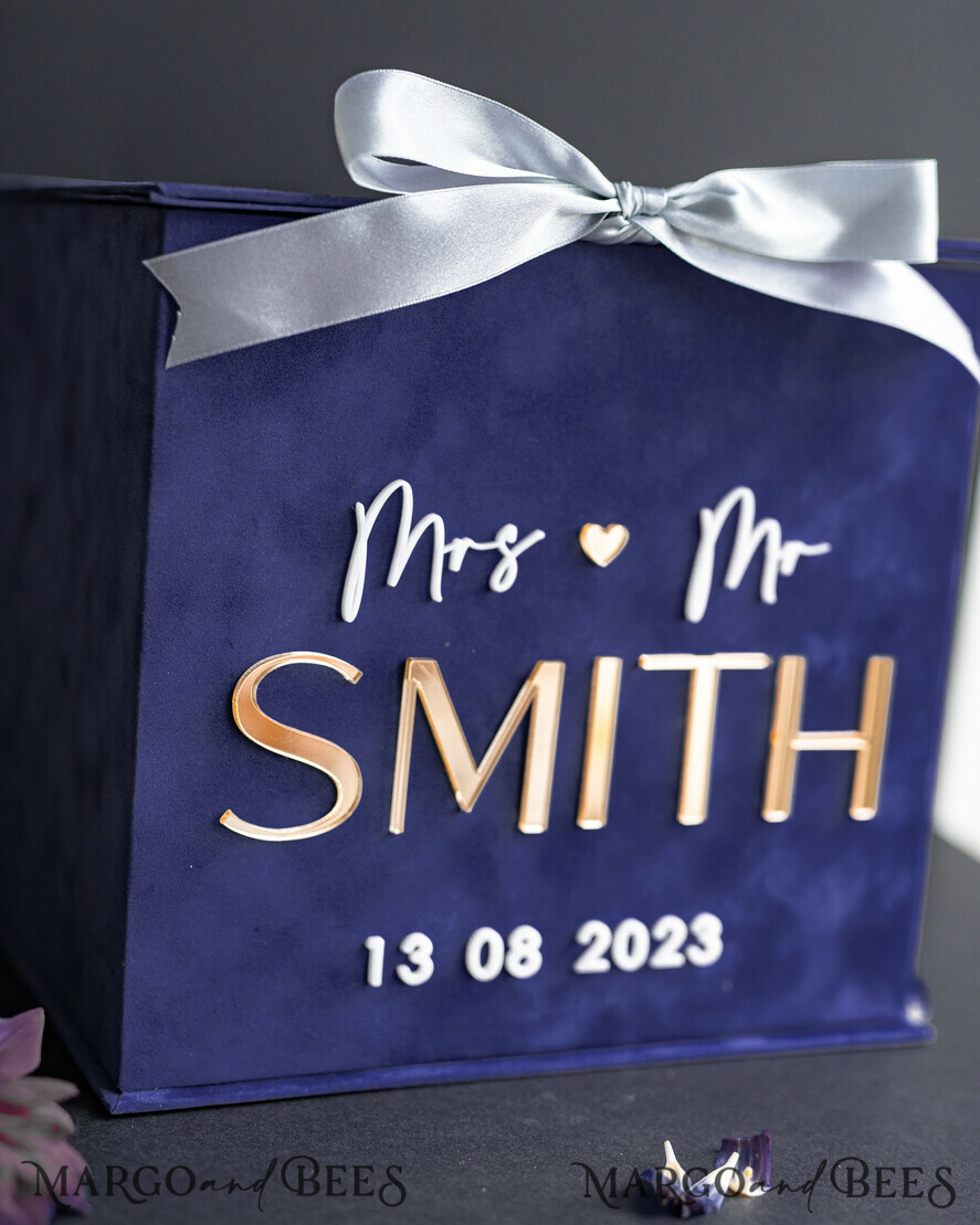  CARD BOXES velvet card boxes Gift Card Box & Cards well wishes Sign Set , Velvet Navy Blue wedding wishing well money gift card box, Personalized Wedding Card Box, Luxury Card Box, Wedding Card Box with Lid, Wedding Money Box, Wedding Card Box
