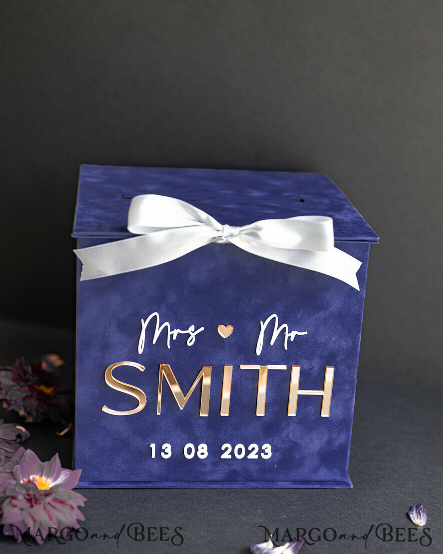  CARD BOXES velvet card boxes Gift Card Box & Cards well wishes Sign Set , Velvet Navy Blue wedding wishing well money gift card box, Personalized Wedding Card Box, Luxury Card Box, Wedding Card Box with Lid, Wedding Money Box, Wedding Card Box