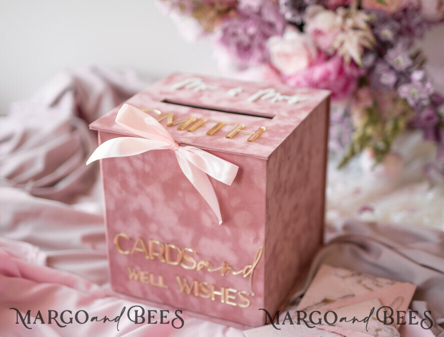  CARD BOXES velvet card boxes Wedding Wishing Well Card Box, Gift Card Box, Velvet blush pink wedding wishing well  money gift card box, Personalized Wedding Card Box, Luxury Card Box, Wedding Card Box with Lid, Wedding Money Box, Wedding Card Box