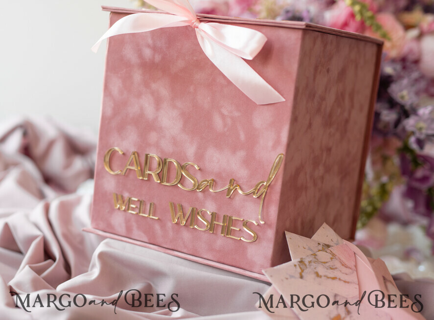  CARD BOXES velvet card boxes Wedding Wishing Well Card Box, Gift Card Box, Velvet blush pink wedding wishing well  money gift card box, Personalized Wedding Card Box, Luxury Card Box, Wedding Card Box with Lid, Wedding Money Box, Wedding Card Box