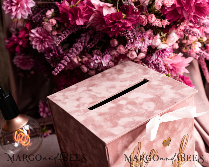 CARD BOXES velvet card boxes Wedding Wishing Well Card Box, Gift Card Box, Velvet blush wedding wishing well  money gift card box, Personalized Wedding Card Box, Luxury Card Box, Wedding Card Box with Lid, Wedding Money Box, Wedding Card Box, BVpx3