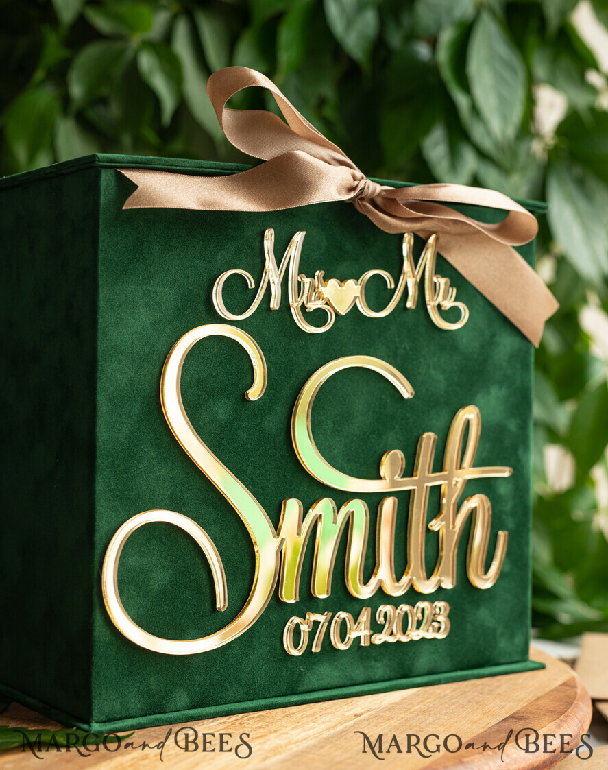  CARD BOXES velvet card boxes Garden Wedding Card Box Gift Card Box & arch Sign Set , Velvet green wedding wishing well money gift card box, Personalized Wedding Card Box, Greenery Luxury Card Box, Wedding Card Box with Lid, Emerald Wedding Money Box, Garden Wedding Card Box