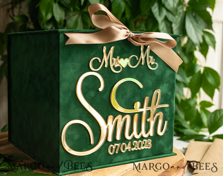  CARD BOXES velvet card boxes Garden Wedding Card Box Gift Card Box & arch Sign Set , Velvet green wedding wishing well money gift card box, Personalized Wedding Card Box, Greenery Luxury Card Box, Wedding Card Box with Lid, Emerald Wedding Money Box, Garden Wedding Card Box