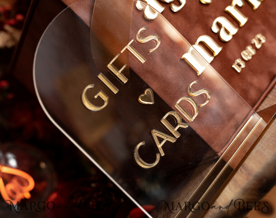  CARD BOXES velvet card boxes Terracotta Fall Card Box and Arch Acrylic Cards & Gifts Clear Sign, Velvet Rust Wedding Card Box with Lid, Burnt Orange Wedding Money Box,  Copper Wedding Card Box cards and gift Arch acrylic sign set