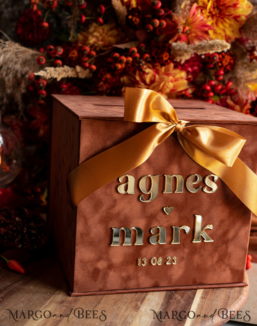  CARD BOXES velvet card boxes Terracotta Fall Card Box and Arch Acrylic Cards & Gifts Clear Sign, Velvet Rust Wedding Card Box with Lid, Burnt Orange Wedding Money Box,  Copper Wedding Card Box cards and gift Arch acrylic sign set