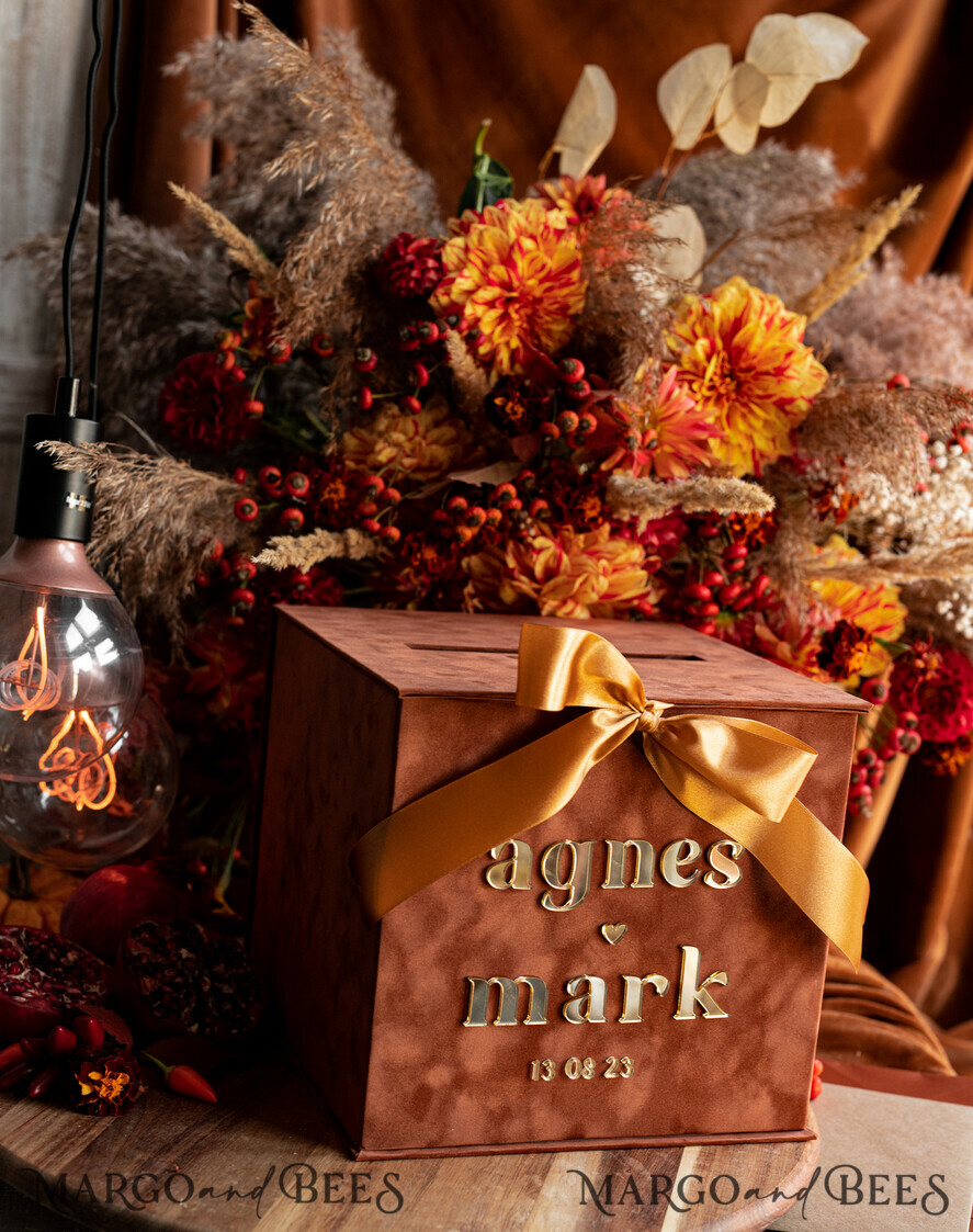  CARD BOXES velvet card boxes Terracotta Fall Card Box and Arch Acrylic Cards & Gifts Clear Sign, Velvet Rust Wedding Card Box with Lid, Burnt Orange Wedding Money Box,  Copper Wedding Card Box cards and gift Arch acrylic sign set