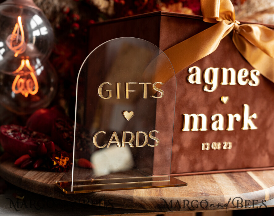  CARD BOXES velvet card boxes Terracotta Fall Card Box and Arch Acrylic Cards & Gifts Clear Sign, Velvet Rust Wedding Card Box with Lid, Burnt Orange Wedding Money Box,  Copper Wedding Card Box cards and gift Arch acrylic sign set