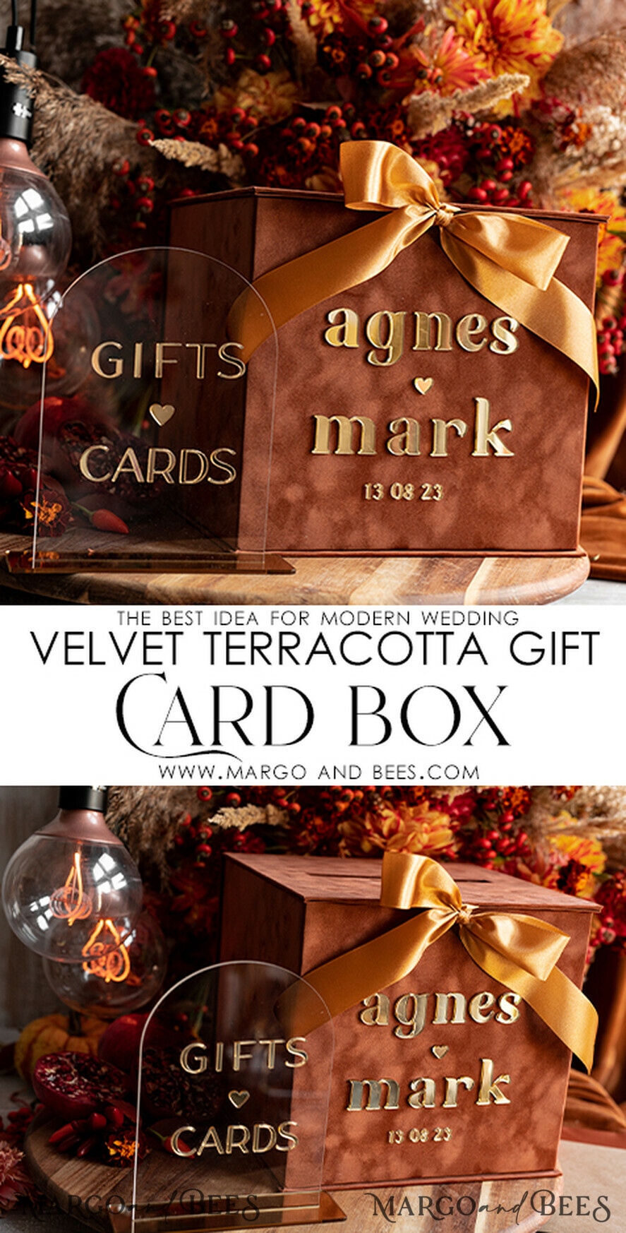  CARD BOXES velvet card boxes Terracotta Fall Card Box and Arch Acrylic Cards & Gifts Clear Sign, Velvet Rust Wedding Card Box with Lid, Burnt Orange Wedding Money Box,  Copper Wedding Card Box cards and gift Arch acrylic sign set