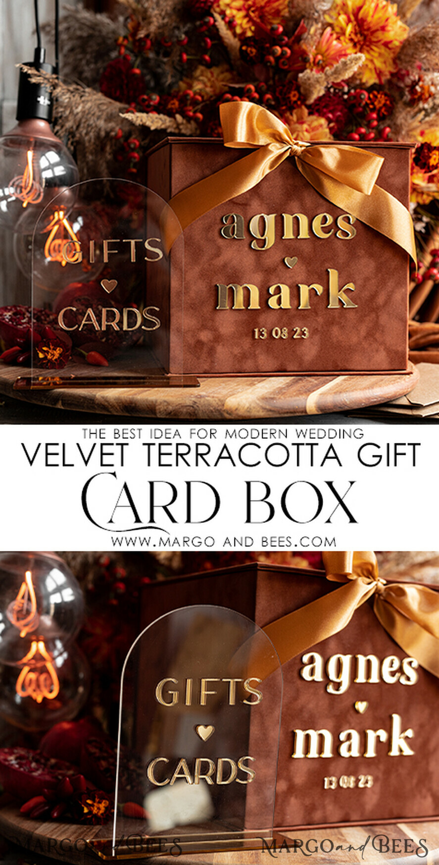  CARD BOXES velvet card boxes Terracotta Fall Card Box and Arch Acrylic Cards & Gifts Clear Sign, Velvet Rust Wedding Card Box with Lid, Burnt Orange Wedding Money Box,  Copper Wedding Card Box cards and gift Arch acrylic sign set