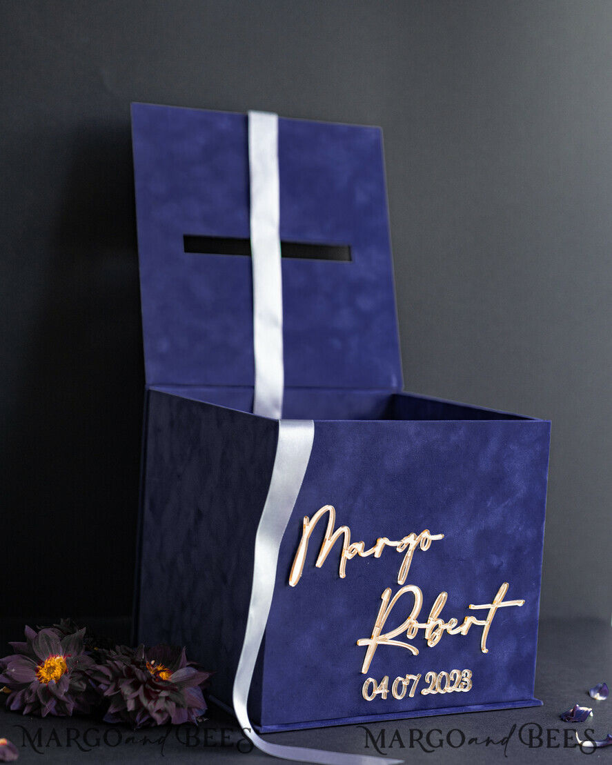  CARD BOXES velvet card boxes Gift Card Box & arch Sign Set , Velvet Navy wedding wishing well money gift card box, Personalized Wedding Card Box, Luxury Card Box, Wedding Card Box with Lid, Wedding Money Box, Wedding Card Box