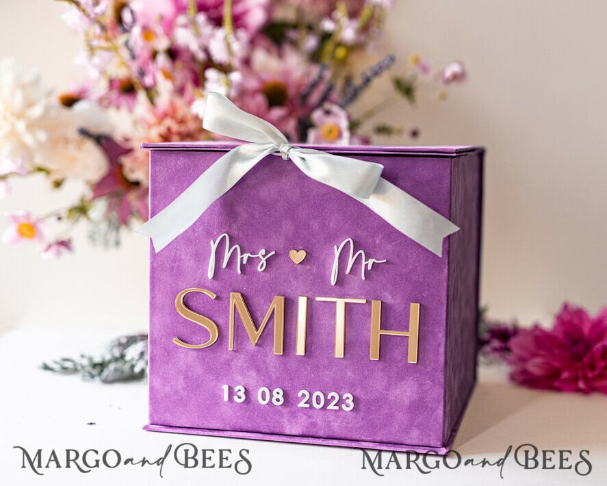  CARD BOXES velvet card boxes Gift Card Box & Cards cards & Gifts Sign Set , Velvet Purple wedding wishing well money gift card box, Personalized Wedding Card Box, Luxury Card Box, Wedding Card Box with Lid, Wedding Money Box, Wedding Card Box