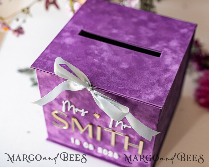  CARD BOXES velvet card boxes Gift Card Box & Cards cards & Gifts Sign Set , Velvet Purple wedding wishing well money gift card box, Personalized Wedding Card Box, Luxury Card Box, Wedding Card Box with Lid, Wedding Money Box, Wedding Card Box