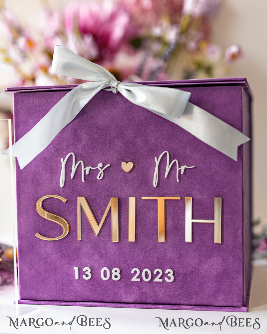  CARD BOXES velvet card boxes Gift Card Box & Cards cards & Gifts Sign Set , Velvet Purple wedding wishing well money gift card box, Personalized Wedding Card Box, Luxury Card Box, Wedding Card Box with Lid, Wedding Money Box, Wedding Card Box