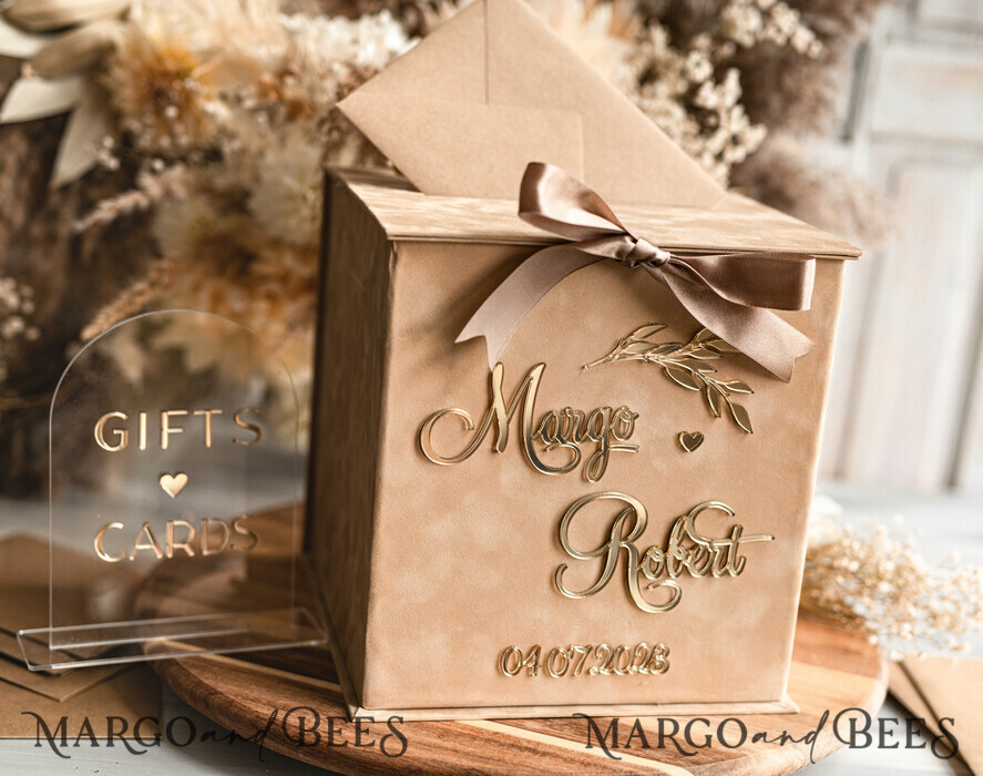  CARD BOXES velvet card boxes Card Box & arch Acrylic Set, Wedding Card Box with Lid, Spring Wedding Money Box, Wedding Card Box with slot and cards and gift Arch acrylic sign set