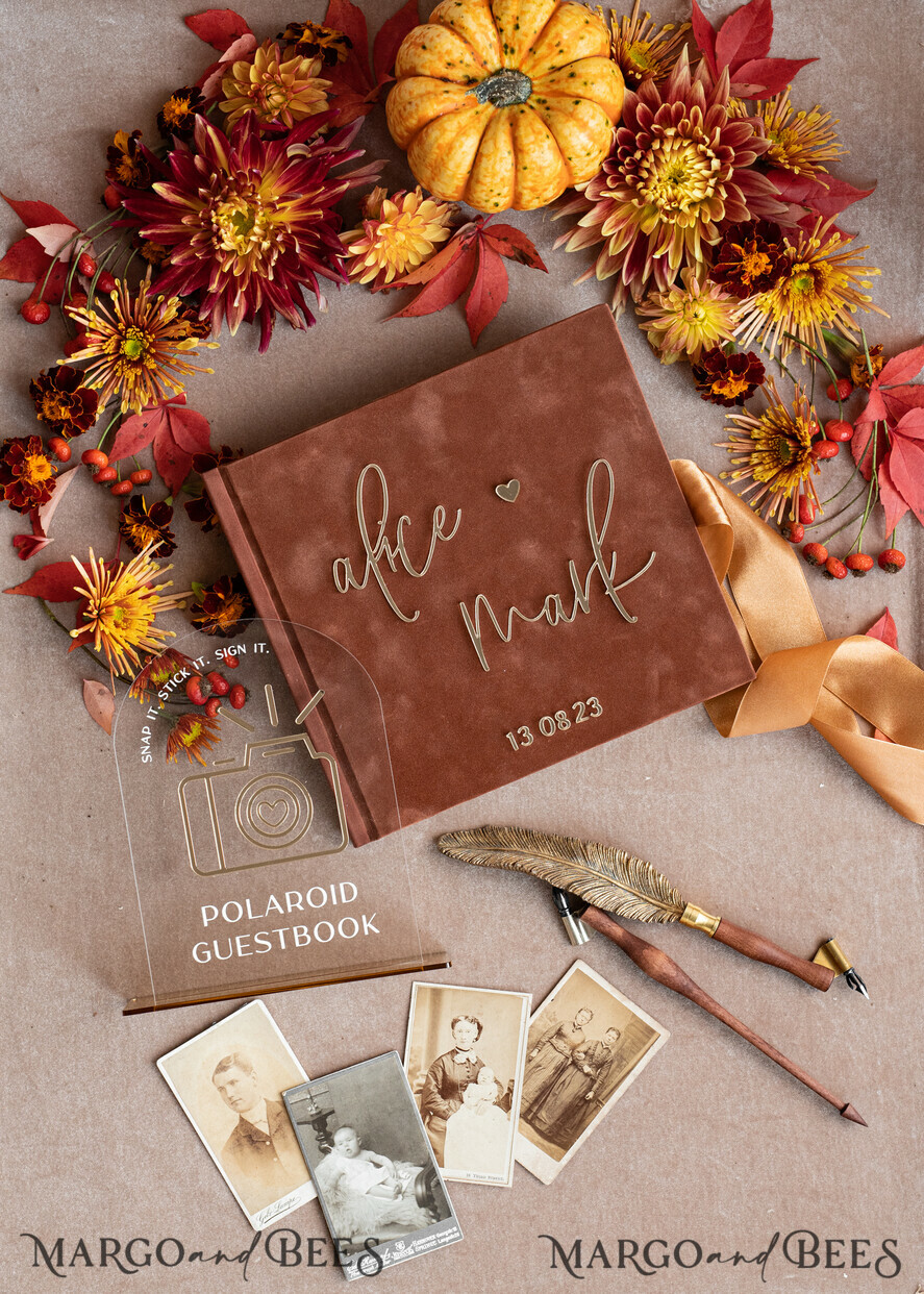 PHOTO ALBUM/ PHOTO BOX  Memory Bundle PhotoBox Gustbooks Vows terracotta Velvet Bundle Wedding Keepsake Set- Guestbook & sign, His Hers Wedding Vows, Photobox for pictures