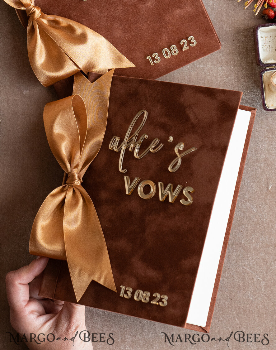 PHOTO ALBUM/ PHOTO BOX  Memory Bundle PhotoBox Gustbooks Vows terracotta Velvet Bundle Wedding Keepsake Set- Guestbook & sign, His Hers Wedding Vows, Photobox for pictures