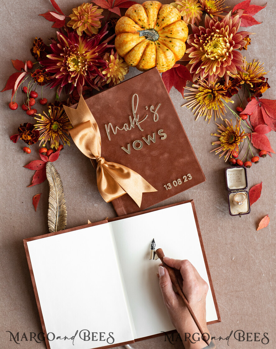 PHOTO ALBUM/ PHOTO BOX  Memory Bundle PhotoBox Gustbooks Vows terracotta Velvet Bundle Wedding Keepsake Set- Guestbook & sign, His Hers Wedding Vows, Photobox for pictures