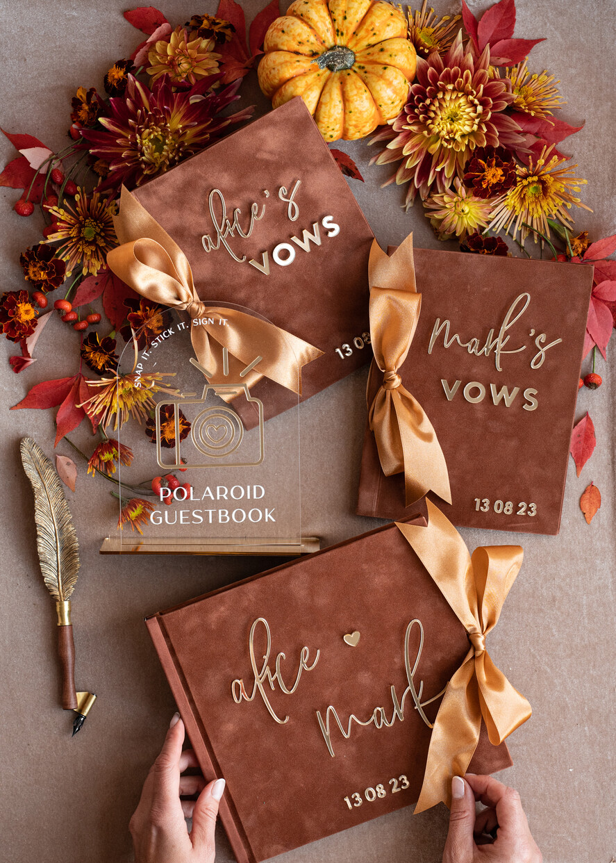 HOCHZEITS-GÄSTEBÜCHER Bundle Gustbooks & Vows Set Bundle Personalisierte Hochzeitsgäste Buch & Maßgeschneiderte Hochzeitsgelübde Set aus zwei - Bundle Gästebuch und Gelübde Bücher