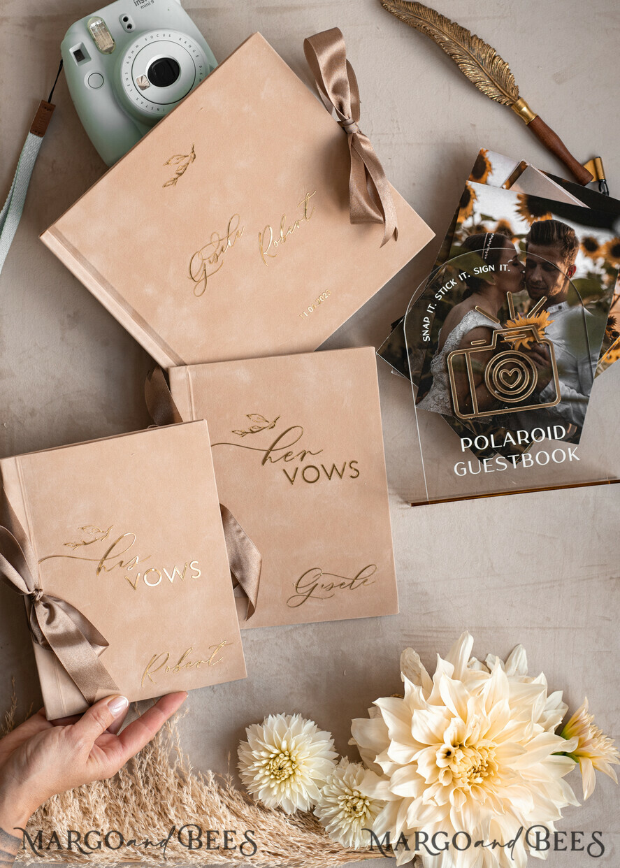 HOCHZEITS-GÄSTEBÜCHER Bundle Gustbooks & Vows Set Personalisierte Hochzeitsgäste Buch & maßgeschneiderte Hochzeitsgelübde Set von zwei - Bündel Gästebuch und Gelübde Bücher
