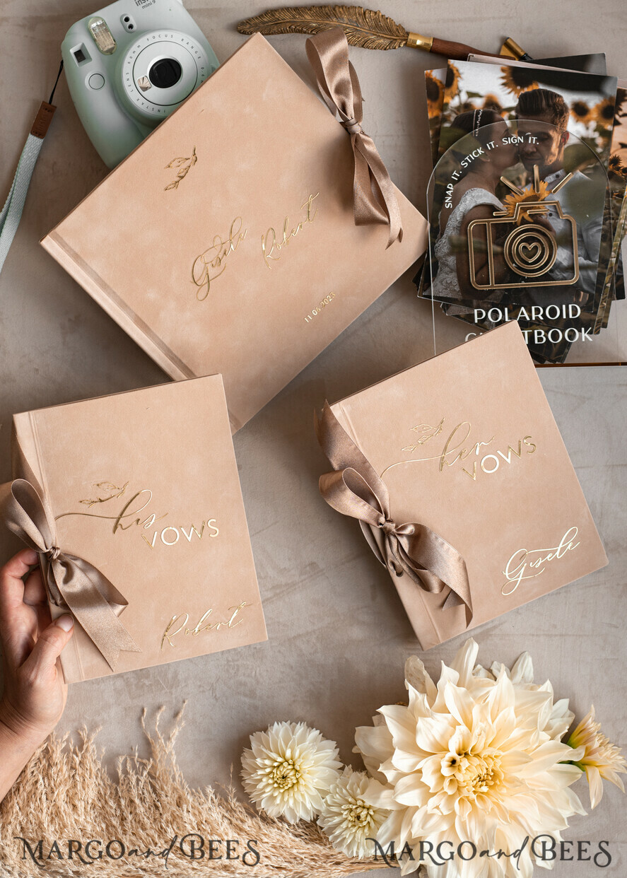 HOCHZEITS-GÄSTEBÜCHER Bundle Gustbooks & Vows Set Personalisierte Hochzeitsgäste Buch & maßgeschneiderte Hochzeitsgelübde Set von zwei - Bündel Gästebuch und Gelübde Bücher
