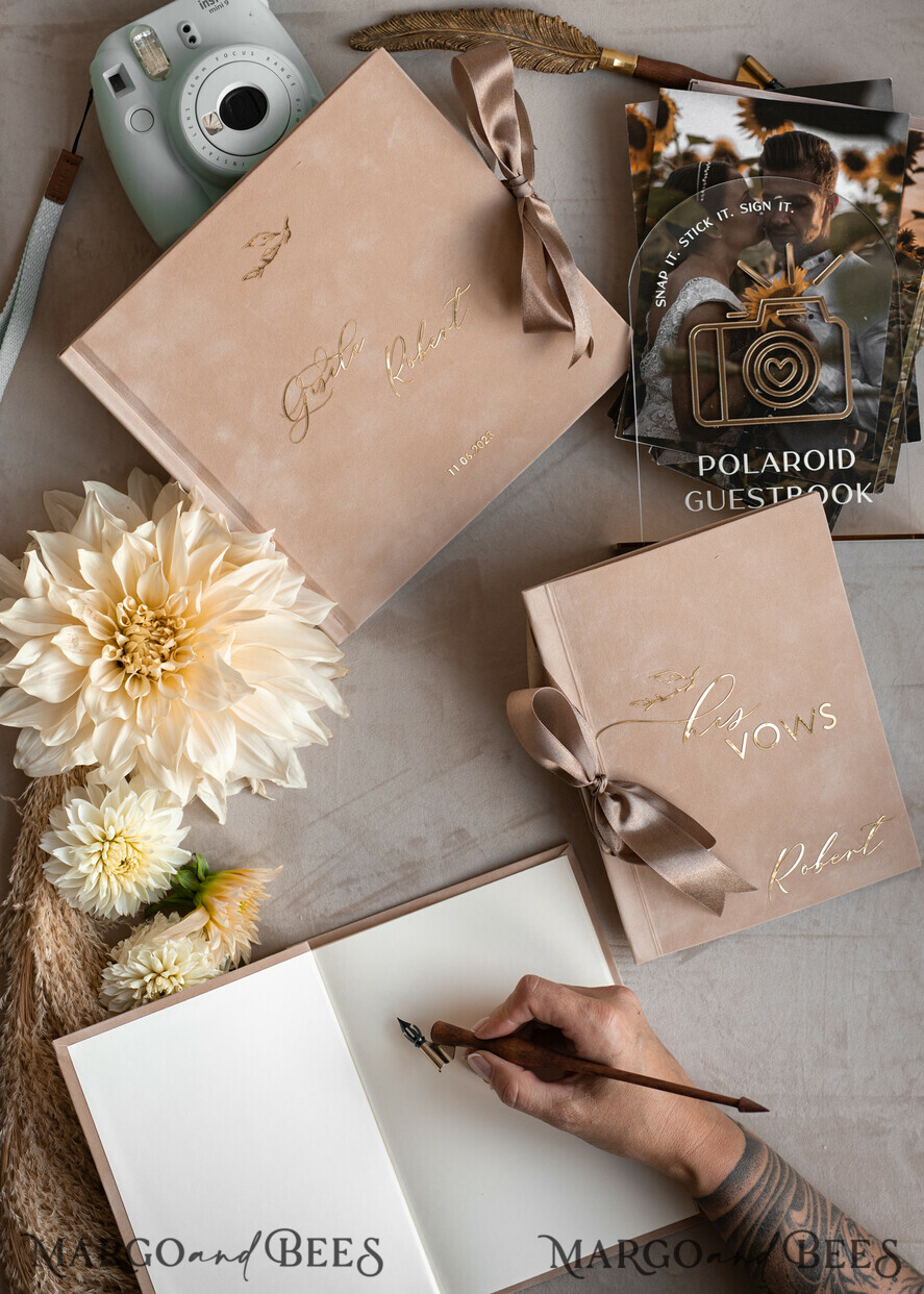 HOCHZEITS-GÄSTEBÜCHER Bundle Gustbooks & Vows Set Personalisierte Hochzeitsgäste Buch & maßgeschneiderte Hochzeitsgelübde Set von zwei - Bündel Gästebuch und Gelübde Bücher