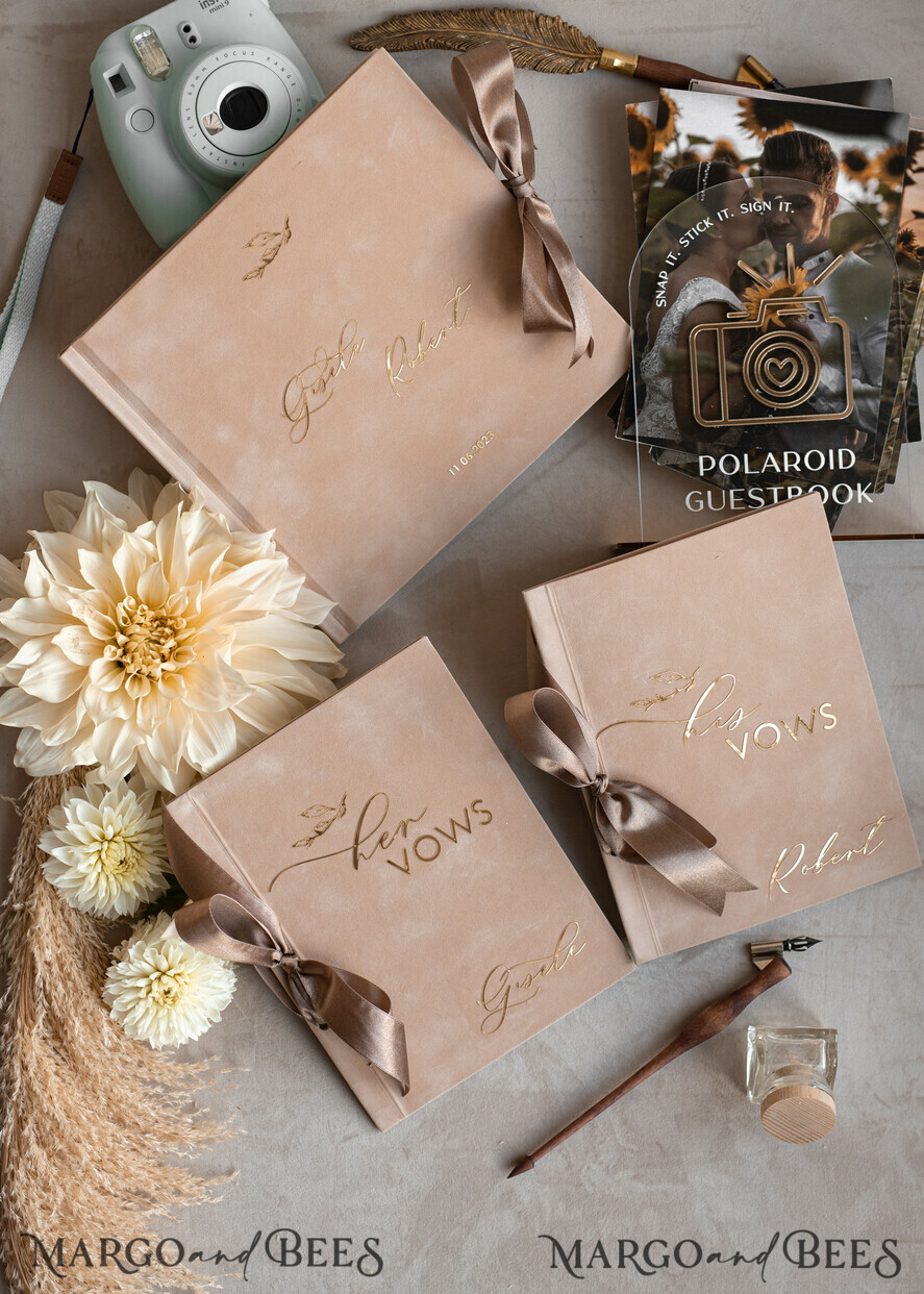HOCHZEITS-GÄSTEBÜCHER Bundle Gustbooks & Vows Set Personalisierte Hochzeitsgäste Buch & maßgeschneiderte Hochzeitsgelübde Set von zwei - Bündel Gästebuch und Gelübde Bücher