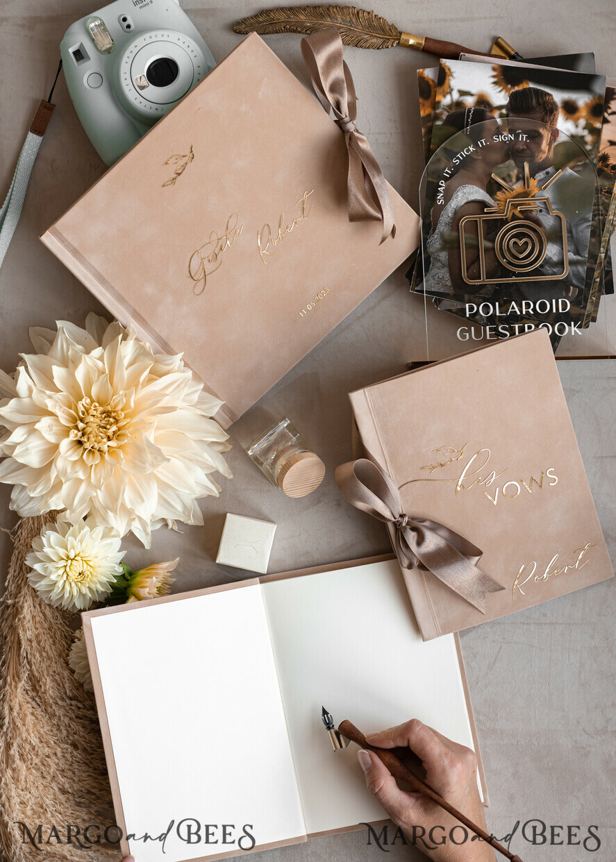 HOCHZEITS-GÄSTEBÜCHER Bundle Gustbooks & Vows Set Personalisierte Hochzeitsgäste Buch & maßgeschneiderte Hochzeitsgelübde Set von zwei - Bündel Gästebuch und Gelübde Bücher
