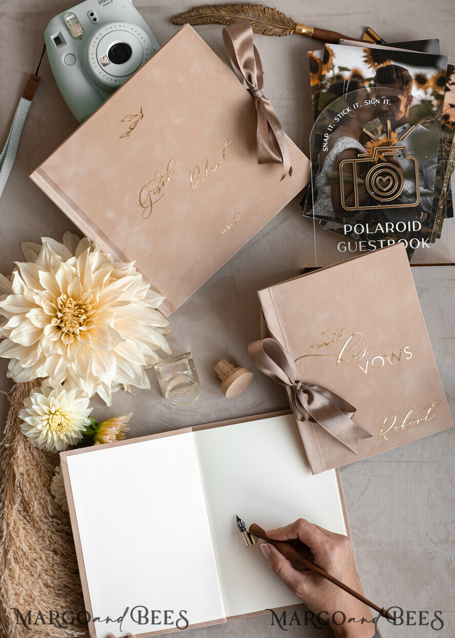 HOCHZEITS-GÄSTEBÜCHER Bundle Gustbooks & Vows Set Personalisierte Hochzeitsgäste Buch & maßgeschneiderte Hochzeitsgelübde Set von zwei - Bündel Gästebuch und Gelübde Bücher