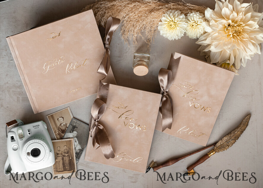 HOCHZEITS-GÄSTEBÜCHER Bundle Gustbooks & Vows Set Personalisierte Hochzeitsgäste Buch & maßgeschneiderte Hochzeitsgelübde Set von zwei - Bündel Gästebuch und Gelübde Bücher