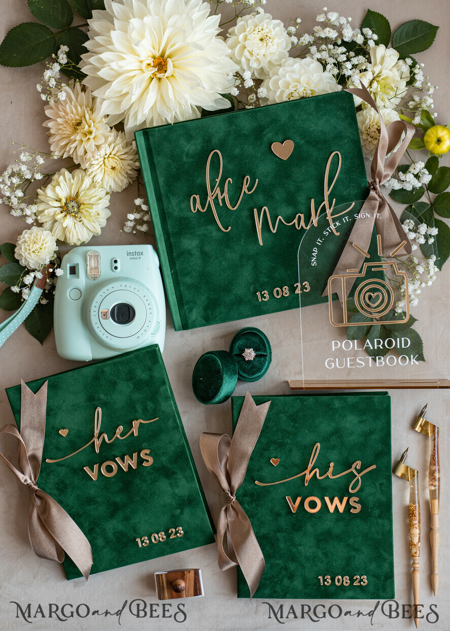 HOCHZEITS-GÄSTEBÜCHER Bundle Gustbooks & Vows Set Bundle personalisiertes Hochzeitsgästebuch & maßgeschneiderte Hochzeitsgelübde Set aus zwei - Bundle Gästebuch und Gelübde-Bücher