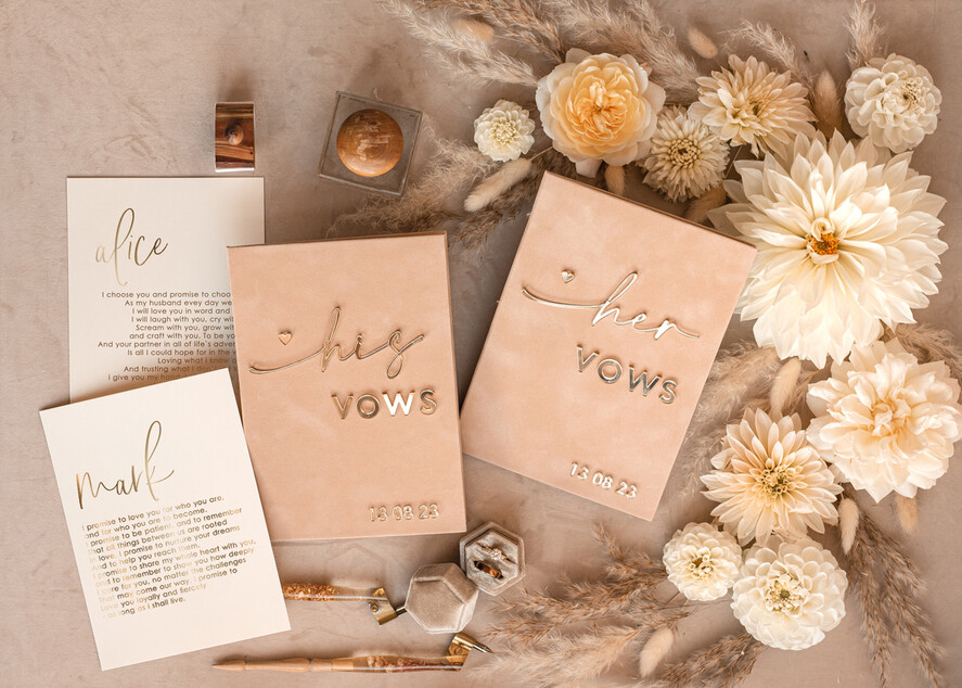 WEDDING GUEST BOOKS Bundle Gustbooks & Vows set Personalised Wedding Guest Book & Custom Made Wedding Vows set of two - Bundle guestbook and vows books 