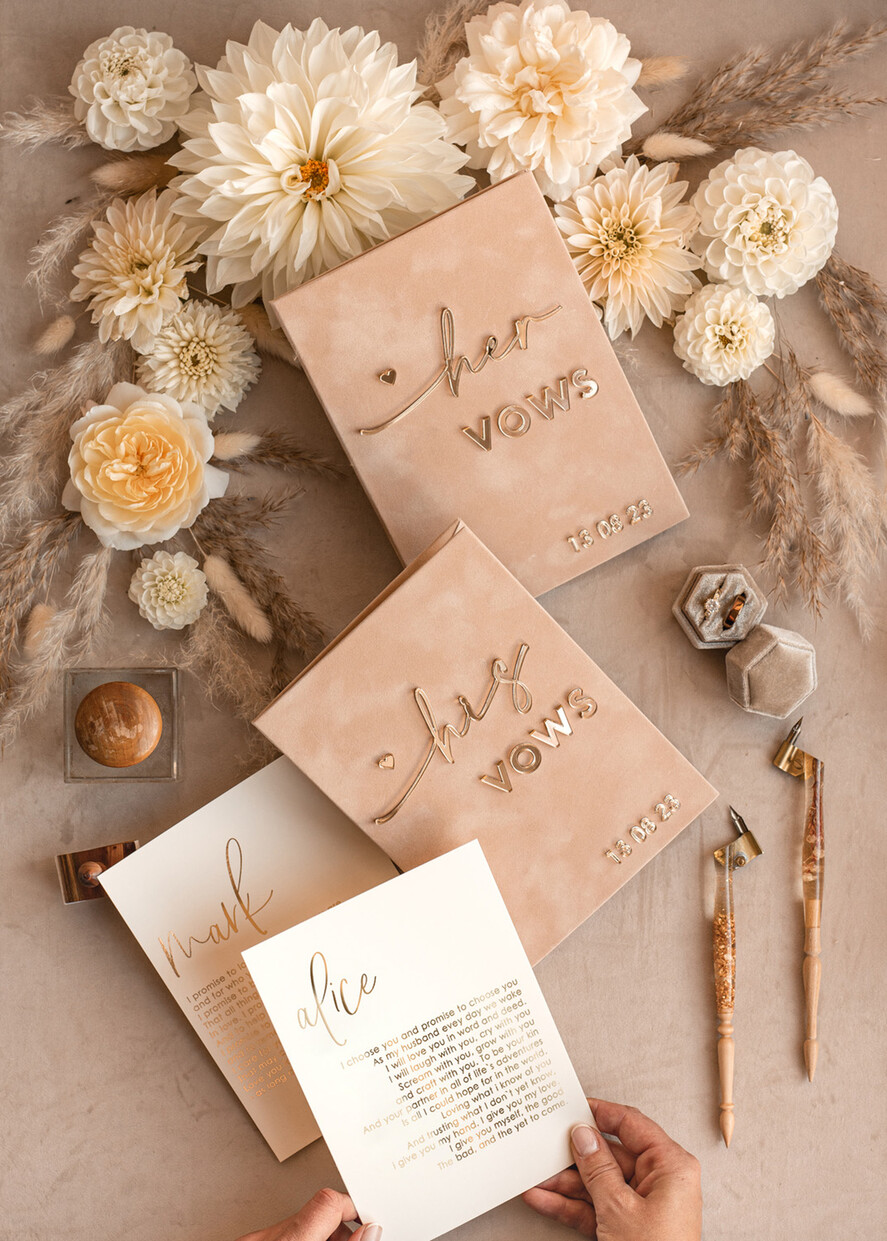 WEDDING GUEST BOOKS Bundle Gustbooks & Vows set Personalised Wedding Guest Book & Custom Made Wedding Vows set of two - Bundle guestbook and vows books 