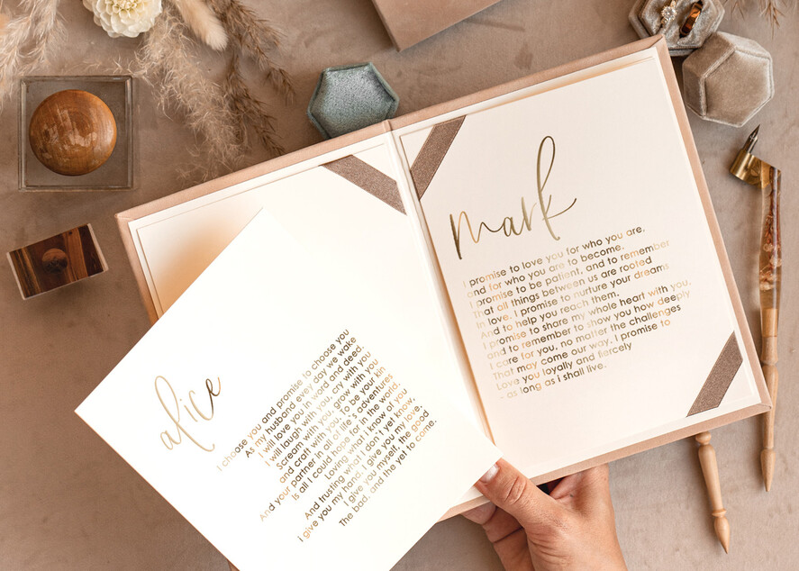 WEDDING GUEST BOOKS Bundle Gustbooks & Vows set Personalised Wedding Guest Book & Custom Made Wedding Vows set of two - Bundle guestbook and vows books 
