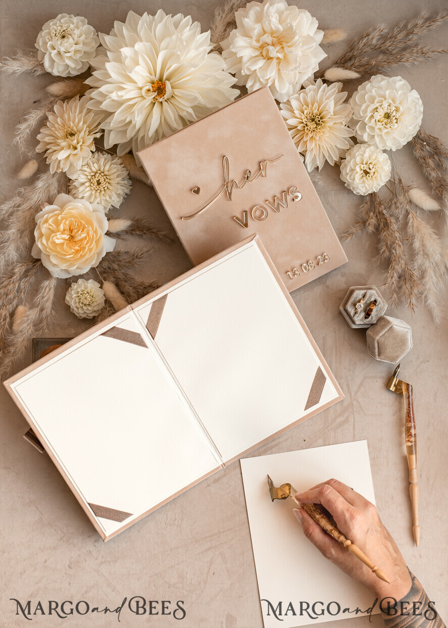 WEDDING GUEST BOOKS Bundle Gustbooks & Vows set Personalised Wedding Guest Book & Custom Made Wedding Vows set of two - Bundle guestbook and vows books 
