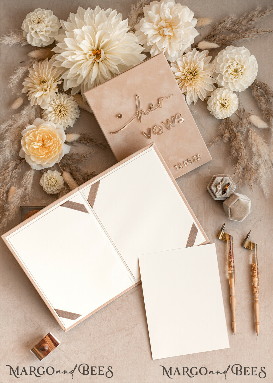 WEDDING GUEST BOOKS Bundle Gustbooks & Vows set Personalised Wedding Guest Book & Custom Made Wedding Vows set of two - Bundle guestbook and vows books 
