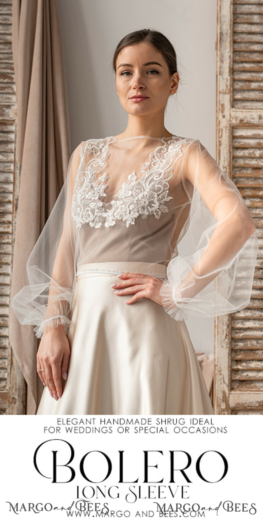 Long sleeve bolero wedding online