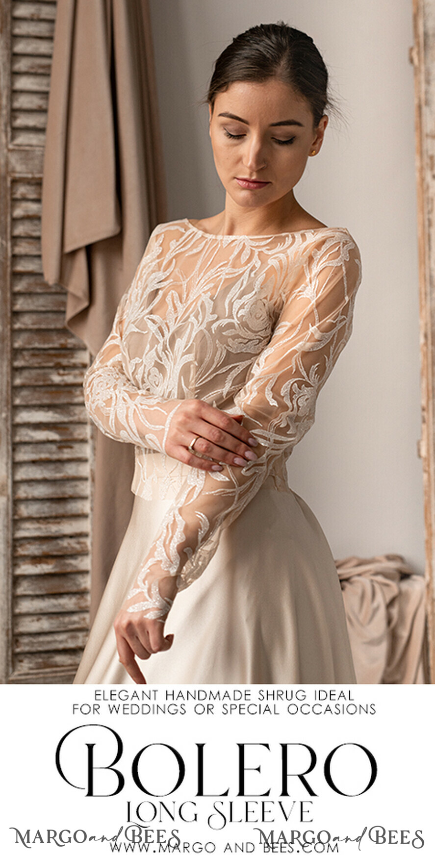 BRIDE bolero, robes, garter LACE WEDDING BOLERO Ivory Lace Wedding bolero puff sleeve, Shrug Women Wedding, Bridal Backless Coverup, Ivory Blouse for Bride, Bridal Lace Blouse, dress capalet