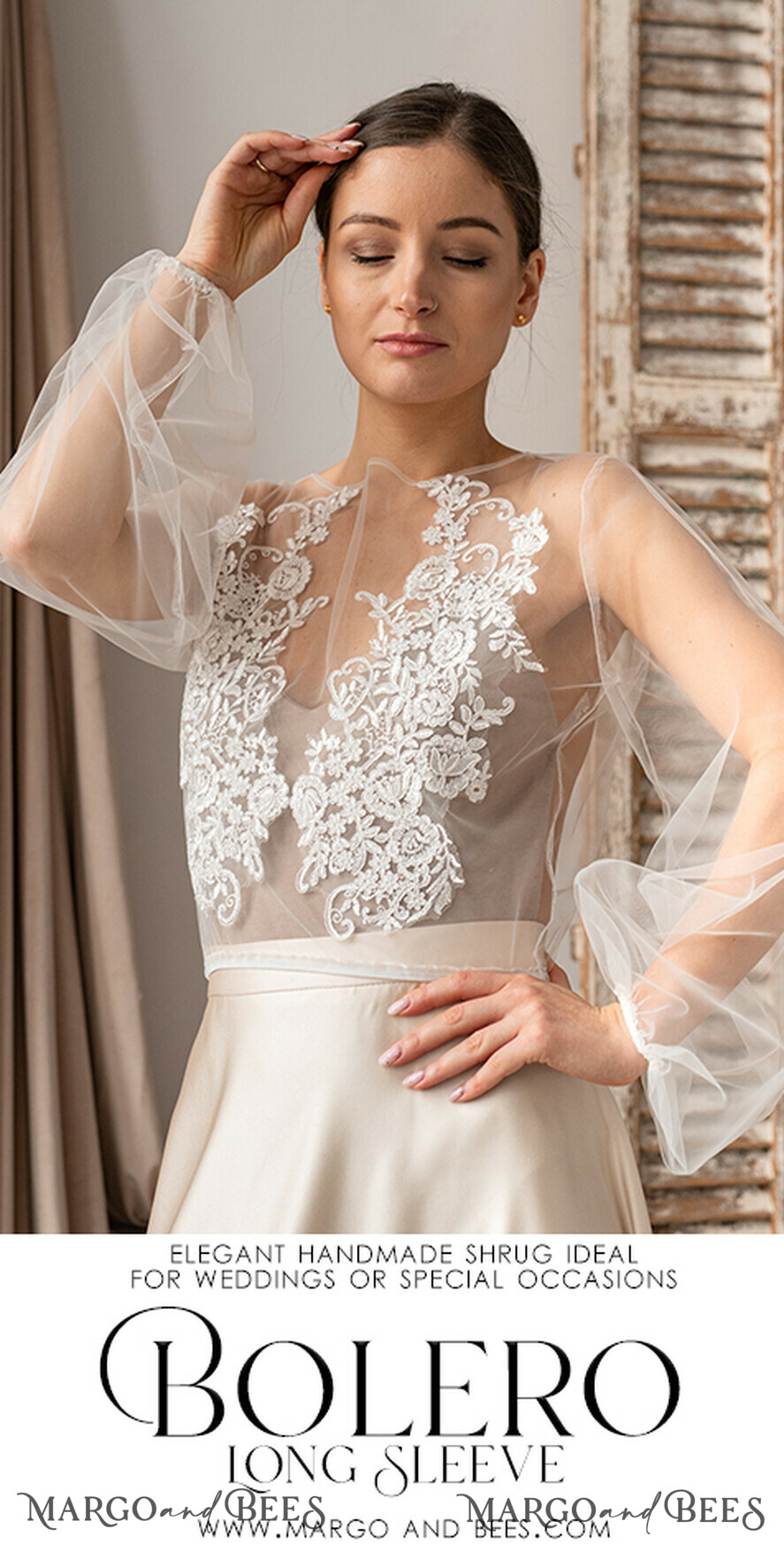 BRIDE bolero, robes, garter LACE WEDDING BOLERO Ivory Lace Wedding bolero long sleeve, Shrug Women Wedding, Bridal Backless Coverup, Ivory Blouse for Bride, Bridal Lace Blouse, dress capalet