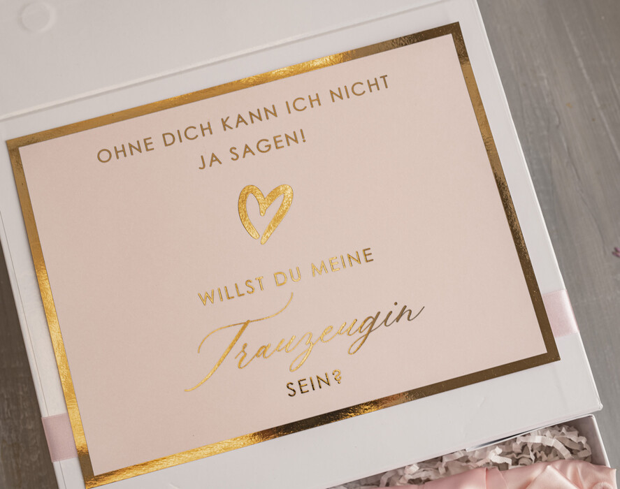 Brautjungfer/Trauzeuge Box Trauzeugin Geschenk Fragen Box XXL Trauzeugin Geschenk Fragen Box, Brautjungfer Trauzeuge, Möchtest Du meine Trauzeugin sein Box, Geschenkschachtel, Trauzeuge Fragen
