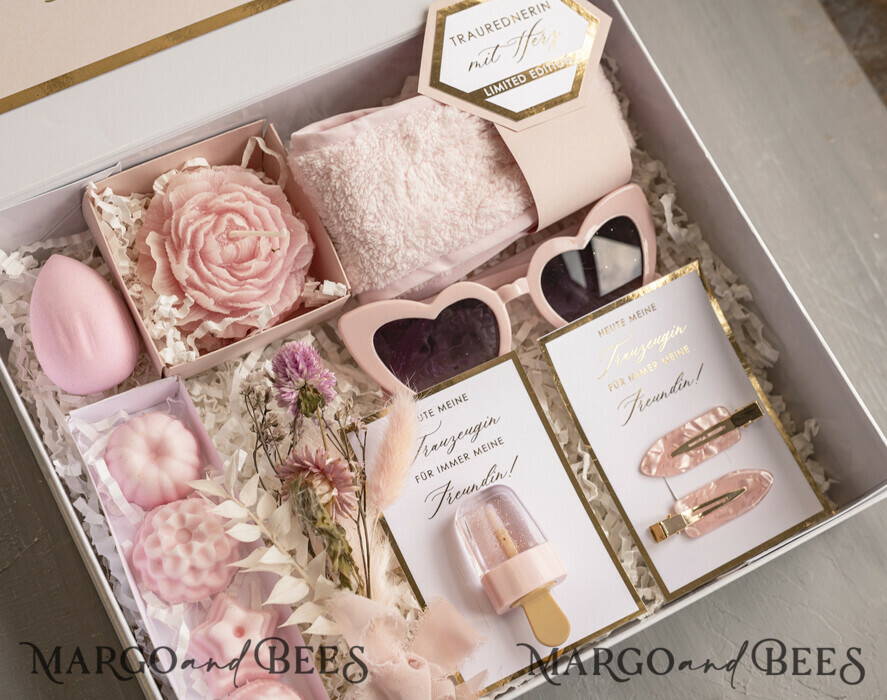Brautjungfer/Trauzeuge Box Trauzeugin Geschenk Fragen Box XXL Trauzeugin Geschenk Fragen Box, Brautjungfer Trauzeuge, Möchtest Du meine Trauzeugin sein Box, Geschenkschachtel, Trauzeuge Fragen