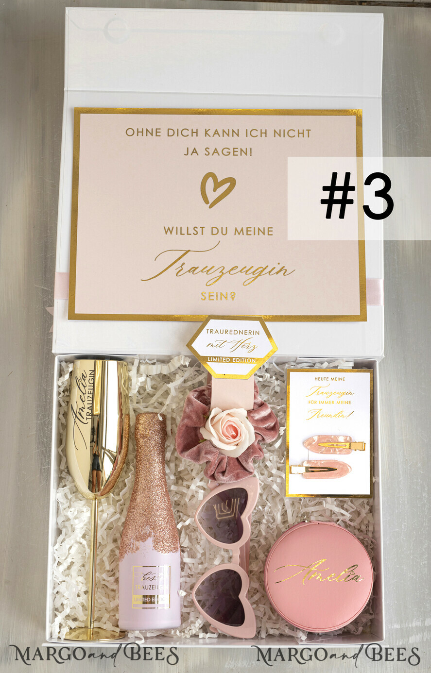 Brautjungfer/Trauzeuge Box Trauzeugin Geschenk Fragen Box XXL Trauzeugin Geschenkfragen Box, Brautjungfer Trauzeuge, Möchtest Du meine Trauzeugin sein Box, Geschenkschachtel, Trauzeuge fragen
