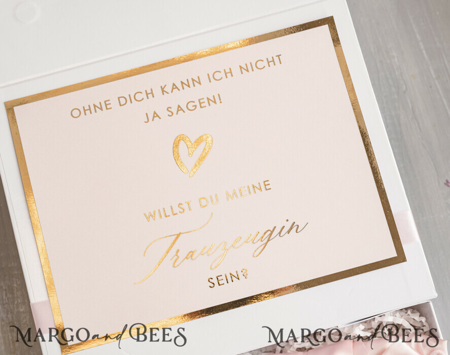 Brautjungfer/Trauzeuge Box Trauzeugin Geschenk Fragen Box XXL Trauzeugin Geschenkfragen Box, Brautjungfer Trauzeuge, Möchtest Du meine Trauzeugin sein Box, Geschenkschachtel, Trauzeuge fragen