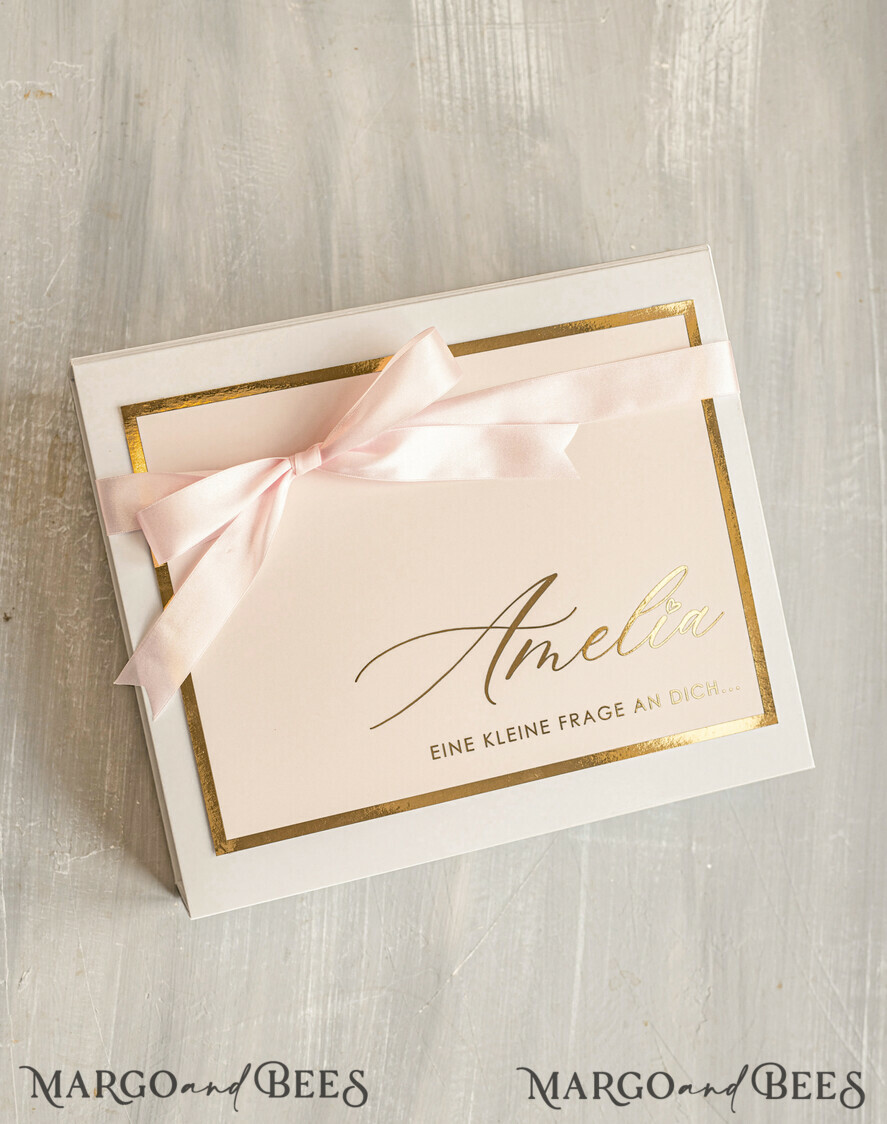 Brautjungfer/Trauzeuge Box Trauzeugin Geschenk Fragen Box XXL Trauzeugin Geschenkfragen Box, Brautjungfer Trauzeuge, Möchtest Du meine Trauzeugin sein Box, Geschenkschachtel, Trauzeuge fragen