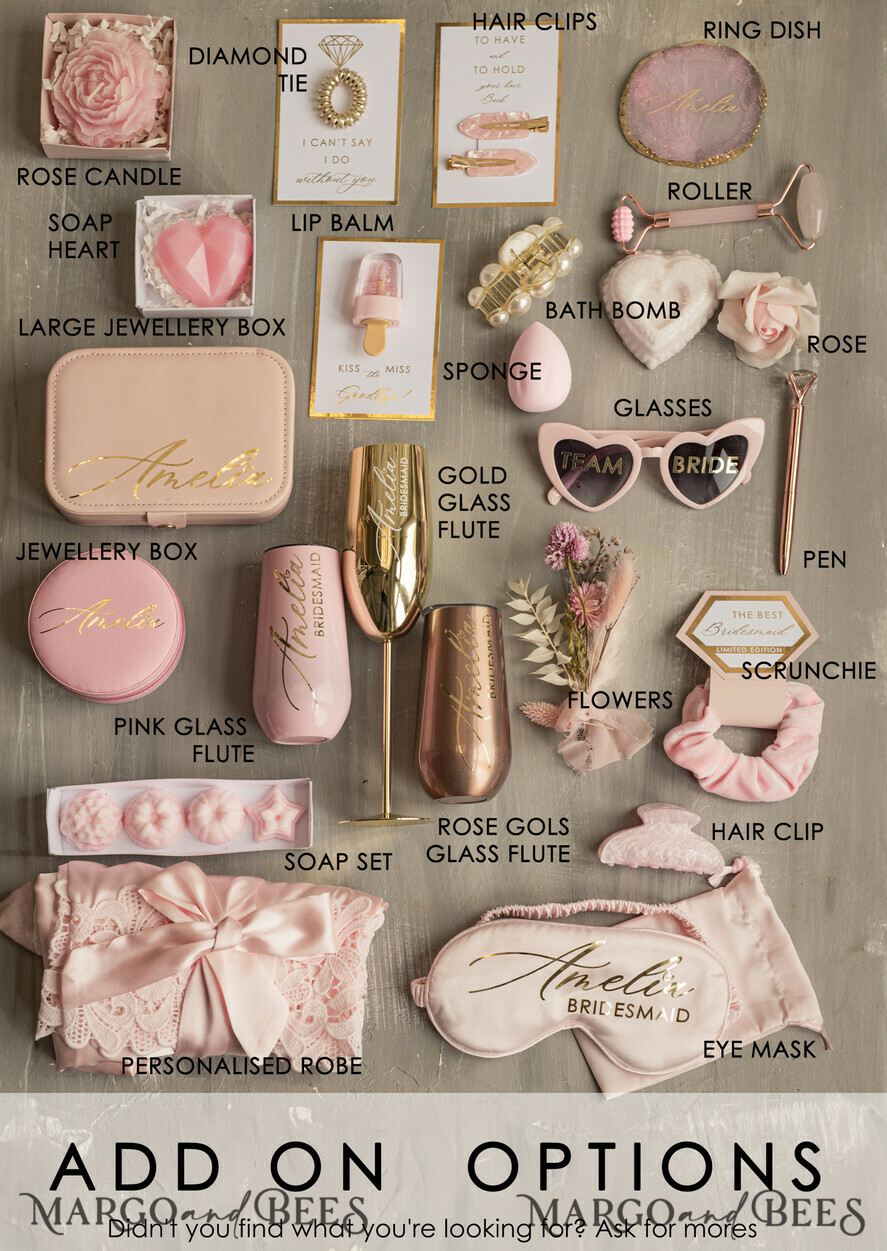 Brautjungfer/Trauzeuge Box Brautjungfern Vorschlagsbox Personalisierte Brautjungfern-Proposal-Box mit Robe, Komplettes Trauzeugin-Set, Blush Will You Be My Bridesmaid Box Set