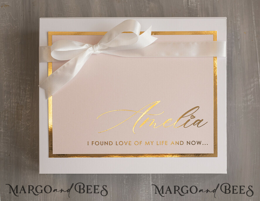 Brautjungfer/Trauzeuge Box Brautjungfern Vorschlagsbox Personalisierte Brautjungfer Vorschlagsbox mit Robe, vollständige Trauzeuginnenbox, Blush-Willst du meine Brautjungfer sein? Boxset