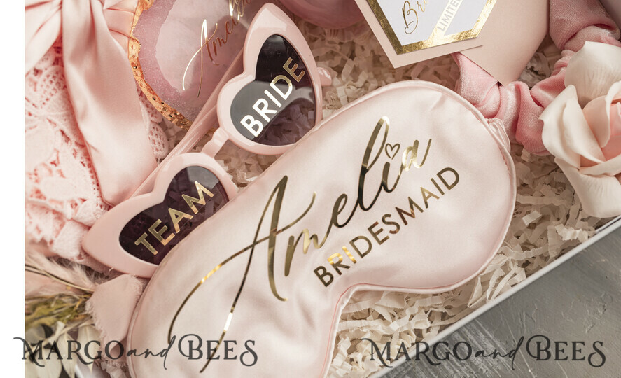 Brautjungfer/Trauzeuge Box Brautjungfern Vorschlagsbox Personalisierte Brautjungfer Vorschlagsbox mit Robe, vollständige Trauzeuginnenbox, Blush-Willst du meine Brautjungfer sein? Boxset